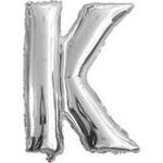 Balon Litera "K" 81cm srebrny