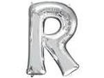 Balon Litera "R" 81cm srebrny