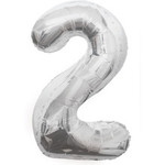Balon Cyfra NR.2 srebrny 45,5CM
