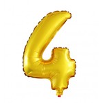 Balon Cyfra NR.4 złoty 45,5CM