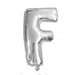 Balon Litera "F" 40cm (16") srebrny