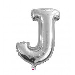 Balon Litera "J" 40cm (16") srebrny