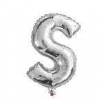 Balon Litera "S" 40cm (16") srebrny