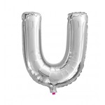 Balon Litera "U" 40cm (16") srebrny