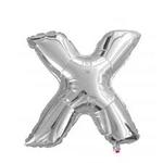 Balon Litera "X" 40cm (16") srebrny