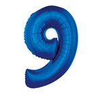 Balon foliowy "9" niebieski 85cm