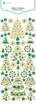 Naklejki brokatowe ornamentowe - choinki gold & green 44szt