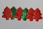 Choinki materiałowe - zielone i czerwone 5,5x6,5cm "6szt