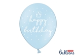 Balony 30cm happy birthday Baby blue op.6szt