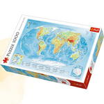 Puzzle 1000 Mapa fizyczna świata