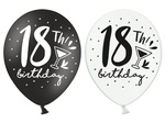 Balony 30cm 18th! Birthday. mix: 1op./6szt.