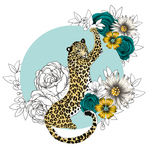 Karnet Swarovski kwadrat Gepard kwiaty CL1424