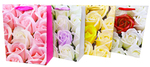 Torebka Lux  z brokatem  A4  kwiaty róży (26x32x10)