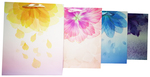 Torebka Lux z brokatem A4 - Kwiaty pastel (26x32x10)