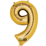 Balon foliowy Cyfra "9" złota 86cm