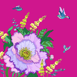 Karnet Swarovski kwadrat Kwiaty- purpura CL0604