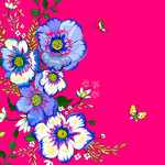 Karnet Swarovski kwadrat Kwiaty- różowy CL0612