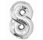 Balon foliowy cyfra "8" srebrna 92cm