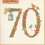 Karnet kwadrat Urodziny 70 + koperta