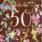 Karnet kwadrat z kopertą Urodziny 50