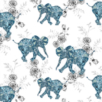 Karnet Swarovski kwadrat CL0401 Etniczne słonie niebieskie