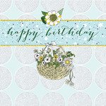 Karnet Swarovski kwadrat CL0201 Urodziny kosz z kwiatami