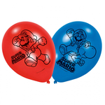 Balony lateksowe Super Mario 2 op.6szt, średnica 22,8cm (9")