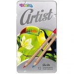 Kredki ołówkowe 12 kolorów Artist w metalowym pudełku Colorino  3256