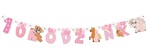 Baner urodzinowy "1 Urodzinki" różowy długość  ok. 1,59 m. AGRL20-R