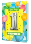 Karnet Urodzinki z balonem "1" 30cm K.BALLOON-1