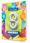 Karnet Urodzinki z balonem "8" 30cm K.BALLOON-8