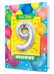 Karnet Urodzinki z balonem "9" 30cm K.BALLOON-9