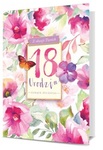 Karnet B6 18 Urodziny kwiaty z motylem K.B6-1712