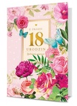Karnet B6 18 Urodziny kwiaty różowe K.B6-1714