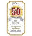 Karnet W dniu 50 Urodzin PM Rok 1969 złoto