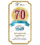 Karnet W dniu 70 Urodzin PM Rok 1949 złoto