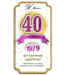 Karnet W dniu 40 Urodzin PM Rok 1979 złoto