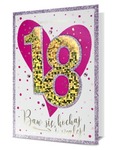 Karnet 18-te urodziny brokat różowo-złoty HM200-1737