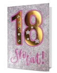 Karnet 18-te urodziny różowy brokat HM200-1742
