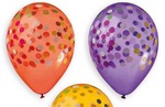 Balony  na hel  kolorowe konfetti   w opakowaniu  5 sztuk