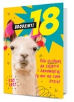 Karnet B6 18-te urodziny lama