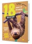 Karnet B6 18-te urodziny leniwiec