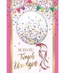 Karnet confetti urodziny balon KNF-006