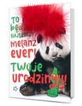 Karnet urodziny panda piórko HM200-1839