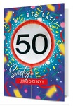 Karnet 50-te urodziny - balloon