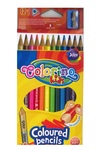 Kredki 12 kolorów trójkątne + temperówka, Colorino Kids