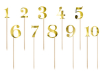 Numery na stół złote od 1 do 10 (25,5cm-26,5cm)