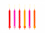Świeczki urodzinowe kropki i paski kolorowe 6,5cm op.6 szt