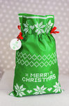 Worek Merry Christmas - klasyczny zielony 20x30cm