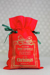 Worek Merry Christmas - czerwony złoty 22x31cm